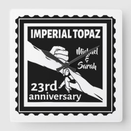 Reloj Cuadrado 23.º aniversario boda Topaz Imperial