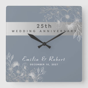 Reloj Cuadrado 25º Aniversario de Boda