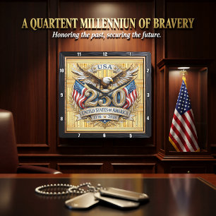 Reloj Cuadrado 250.º Aniversario de EE. UU. Águila Majestuosa