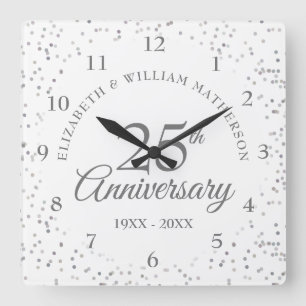 Reloj Cuadrado 25° Aniversario de Plata Stardust