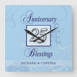 Reloj Cuadrado 25 años en azul y plata