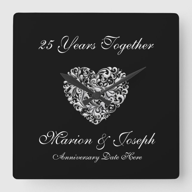 Reloj Cuadrado 25th Anniversary GIFT Wall Clock (Anverso)