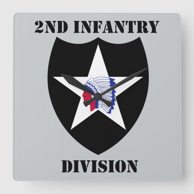 Reloj Cuadrado 2.ª División De Infantería Con Texto (Anverso)