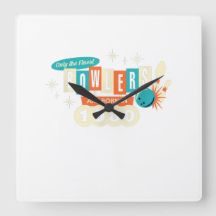 Reloj Cuadrado 40º Bowling de cumpleaños 1980 Vintage