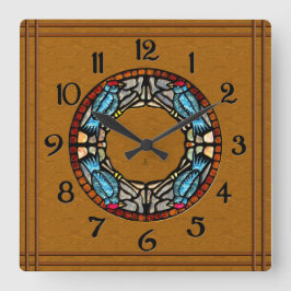 Reloj Cuadrado 4 Birds Stone Mosaic