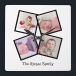 Reloj Cuadrado 4 Collage de fotos personalizado<br><div class="desc">4 Collage de fotos Reloj de pared de plantilla personalizada .. simplemente añada tus propias fotografías y texto a este gran reloj de pared .. fácil de personalizar .. personalizable de plantilla de fotografía de Ricaso - perfecto regalo-ideas</div>
