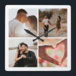 Reloj Cuadrado 4 Collage Personalizado de fotos personalizado<br><div class="desc">Crear un Collage de fotos Personalizado único personalizado personalizado 4 reloj de fotos de Ricaso</div>