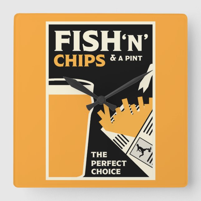 Reloj Cuadrado 4 de junio - Día del pescado y el Chip (Anverso)