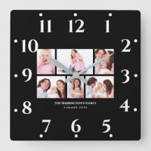 6 Secciones Personalizado Foto Sencillo Marco negr