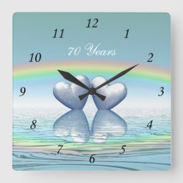 Reloj Cuadrado 70º Aniversario Corazones de Platino