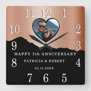 Reloj Cuadrado 7.º aniversario del cobre Foto tradicional moderna
