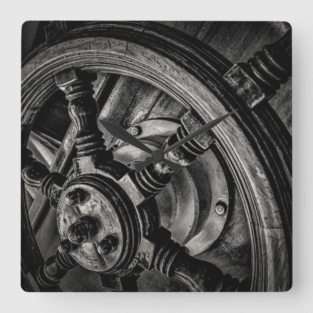 Reloj Cuadrado A Boat'S Helm (Anverso)