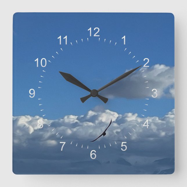 Reloj Cuadrado A flight under the clouds (Anverso)