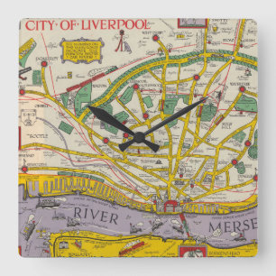 Reloj Cuadrado A Map of Merseyside, Liverpool