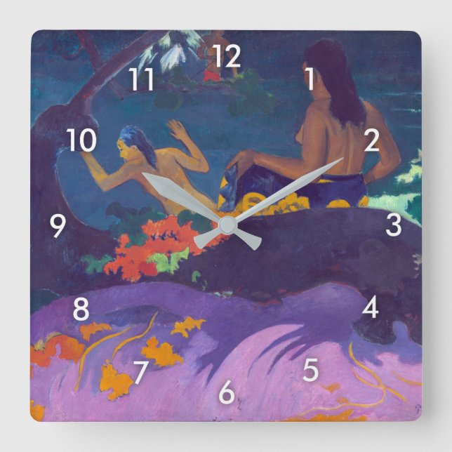 Reloj Cuadrado A orillas del mar, Gauguin (Anverso)