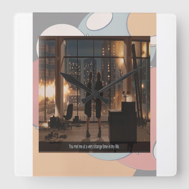 Reloj Cuadrado A Very Strange Time in my Life Wall Clock (Anverso)