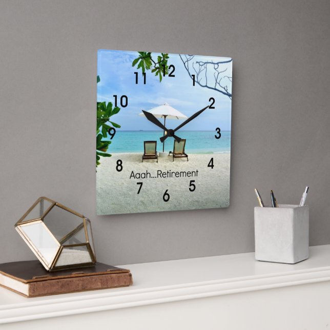 Reloj Cuadrado Aaah...Jubilación (Oficina)