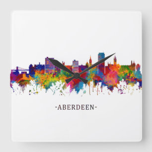 Reloj Cuadrado Aberdeen Scotland Skyline