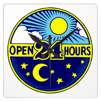 Reloj Cuadrado Abierto las 24 horas