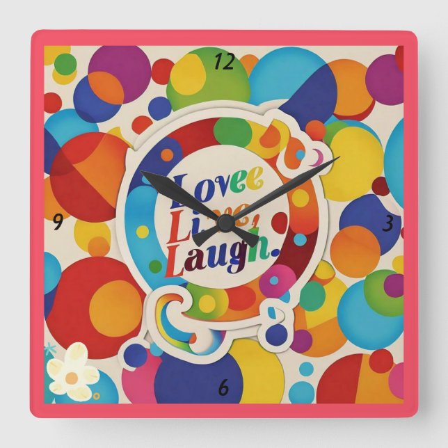 Reloj Cuadrado "Abrazar la belleza de la vida" (Anverso)