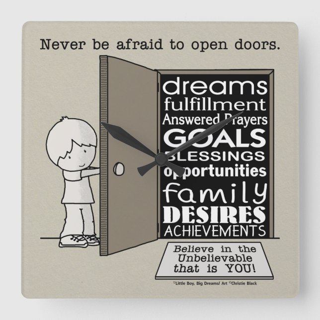 Reloj Cuadrado Abrir puertas (Anverso)