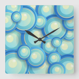 Reloj Cuadrado Abstract blue in green