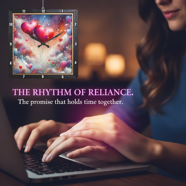 Reloj Cuadrado Abstract Heart Nebula Dream (Subido por el creador)