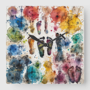 Reloj Cuadrado Abstract Paint Feed se trata de color