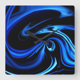 Reloj Cuadrado Abstracto Alimentando A La Ballena Azul