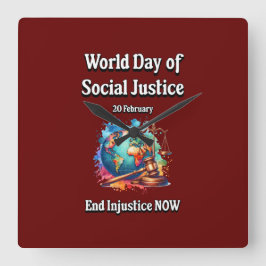 Reloj Cuadrado Acabemos Con La Injusticia Ahora.