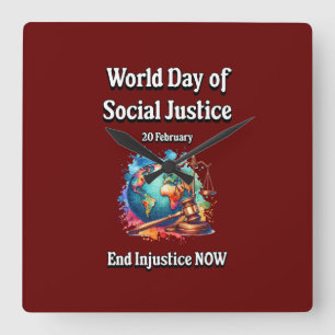 Reloj Cuadrado Acabemos Con La Injusticia Ahora.