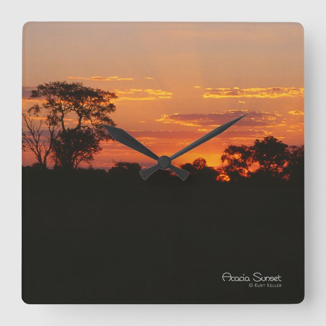 Reloj Cuadrado Acacia Sunset (Anverso)
