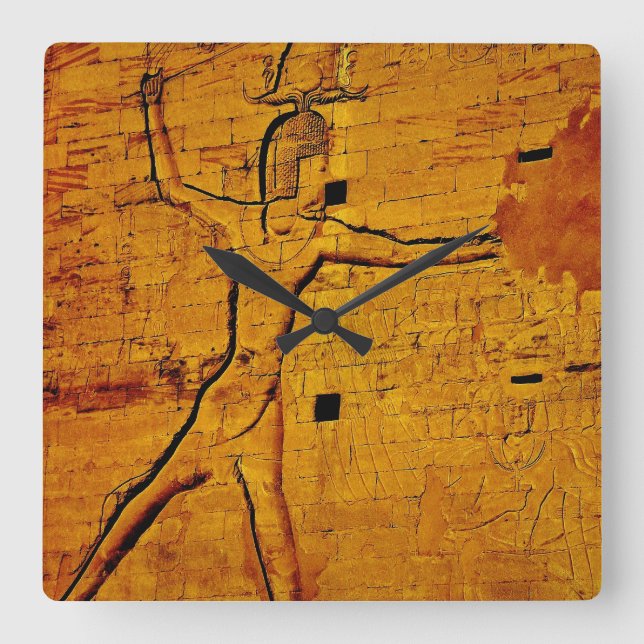 Reloj Cuadrado Acción jeroglífica (Anverso)