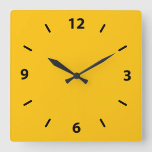 Reloj Cuadrado Acento ambarino amarillo de oro del color
