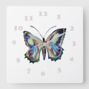 Reloj Cuadrado Acuarela de la mariposa