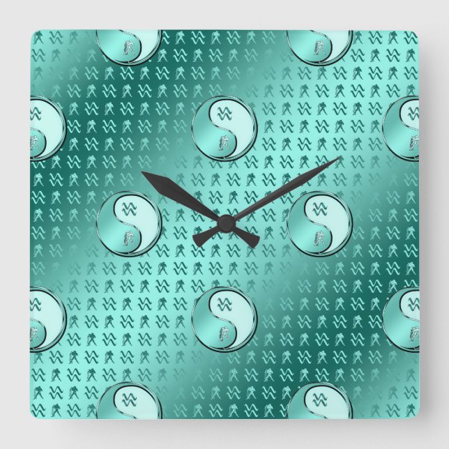 Reloj Cuadrado Acuario (Anverso)