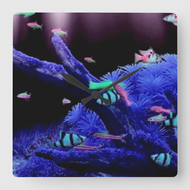 Reloj Cuadrado Acuario (Anverso)