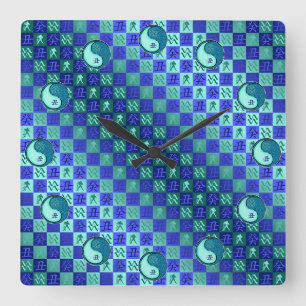 Reloj Cuadrado Acuario & Buey de Agua