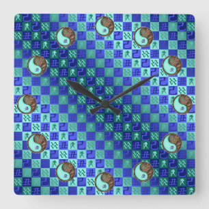 Reloj Cuadrado Acuario & Buey de Tierra