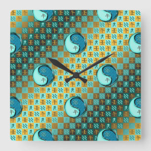 Reloj Cuadrado Acuario & Caballo de Agua