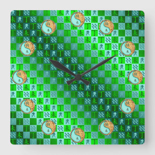 Reloj Cuadrado Acuario & Cabra de Fuego