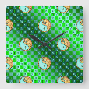 Reloj Cuadrado Acuario & Cabra de Fuego
