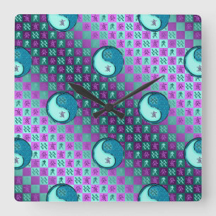 Reloj Cuadrado Acuario & Cerdo de Agua