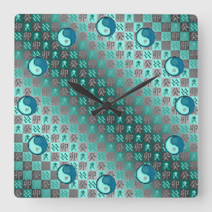 Reloj Cuadrado Acuario & Conejo de Agua