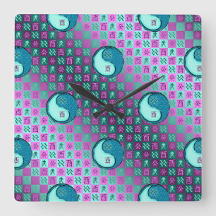 Reloj Cuadrado Acuario & Gallo de Agua