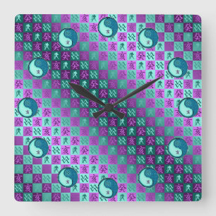 Reloj Cuadrado Acuario & Jabalí de Agua
