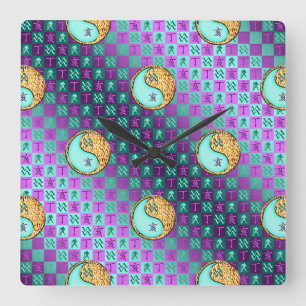 Reloj Cuadrado Acuario & Jabalí de Fuego