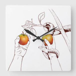 Reloj Cuadrado Adam y Eve