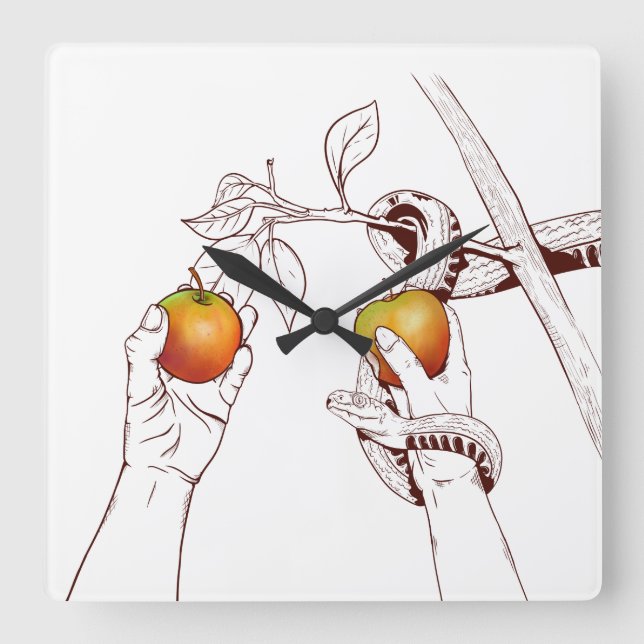 Reloj Cuadrado Adam y Eve (Anverso)