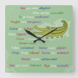 Reloj Cuadrado Adiós y buena suerte de grupo, lagarto